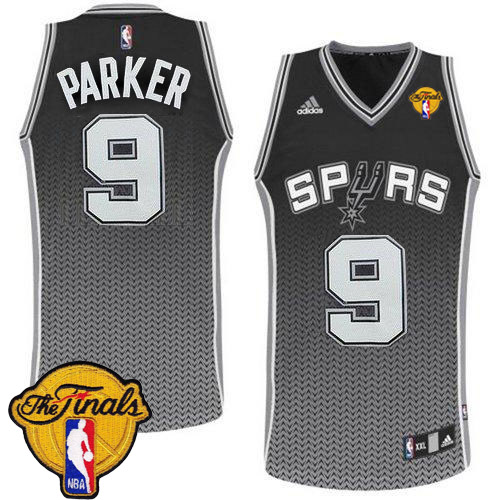 Tony Parker Swingman In Black Adidas NBA Finals San Antonio Spurs Resonate Fashion #9 Men's Jersey
