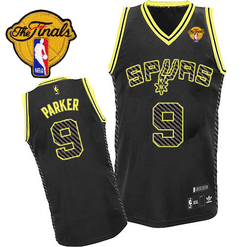 Tony Parker Authentic In Black Adidas NBA Finals San Antonio Spurs Electricity Fashion #9 Men's Jersey