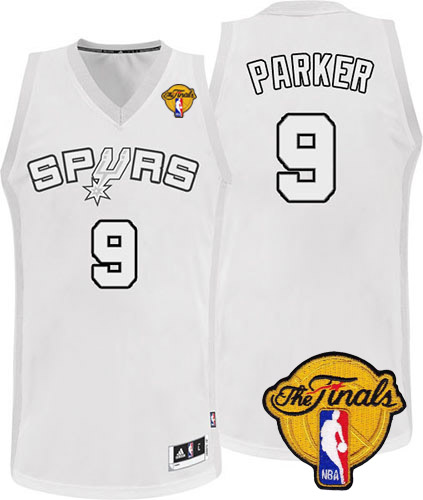 Tony Parker Authentic In White Adidas NBA Finals San Antonio Spurs Winter On-Court #9 Men's Jersey