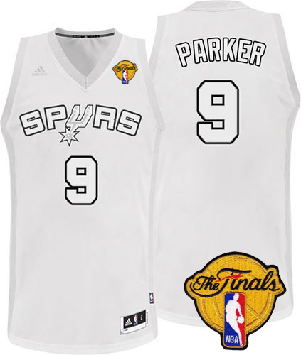 Tony Parker Swingman In White Adidas NBA Finals San Antonio Spurs Winter On-Court #9 Men's Jersey