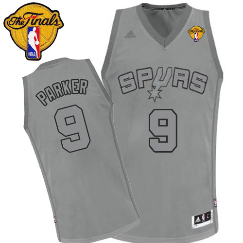 Tony Parker Swingman In Grey Adidas NBA Finals San Antonio Spurs Big Color Fashion #9 Men's Jersey