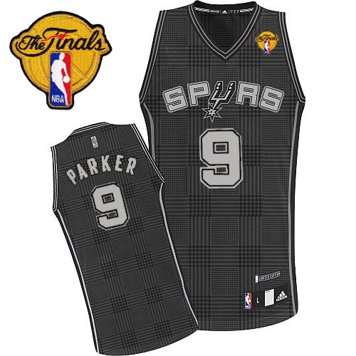 Tony Parker Authentic In Black Adidas NBA Finals San Antonio Spurs Rhythm Fashion #9 Men's Jersey