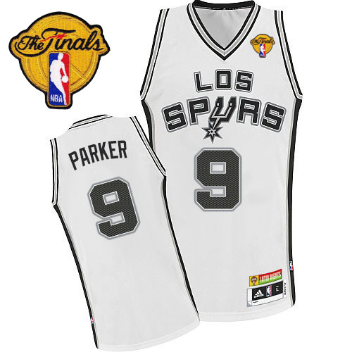Tony Parker Authentic In White Adidas NBA Finals San Antonio Spurs Latin Nights #9 Men's Jersey