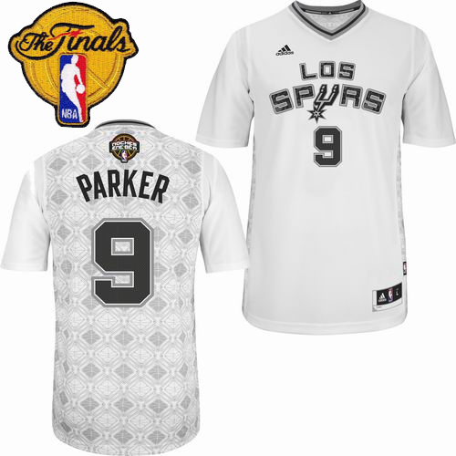 Tony Parker Authentic In White Adidas NBA Finals San Antonio Spurs New Latin Nights #9 Men's Jersey