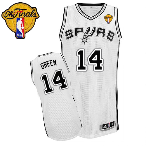 Danny Green Authentic In White Adidas NBA Finals San Antonio Spurs #14 Men's Home Jersey