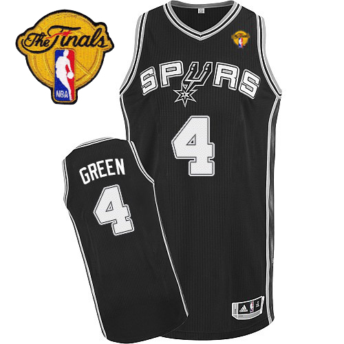 Danny Green Authentic In Black Adidas NBA Finals San Antonio Spurs #4 Men's Road Jersey