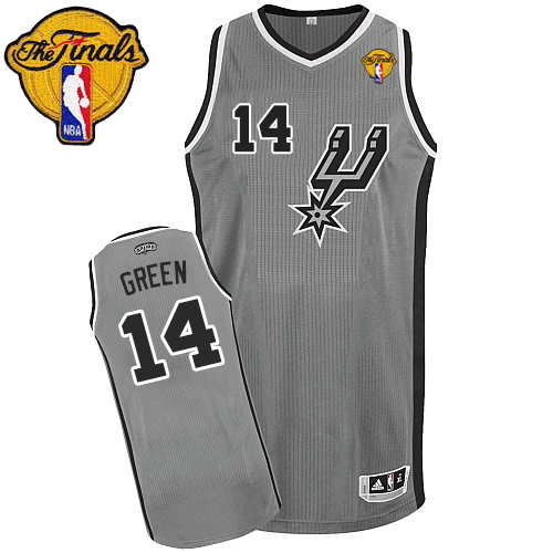Danny Green Authentic In Silver Grey Adidas NBA Finals San Antonio Spurs #14 Men's Alternate Jersey - Click Image to Close