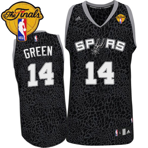 Danny Green Authentic In Black Adidas NBA Finals San Antonio Spurs Crazy Light #14 Men's Jersey