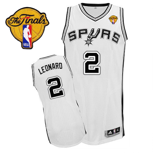 Kawhi Leonard Authentic In White Adidas NBA Finals San Antonio Spurs #2 Men's Home Jersey - Click Image to Close