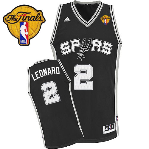 Kawhi Leonard Swingman In Black Adidas NBA Finals San Antonio Spurs #2 Men's Road Jersey