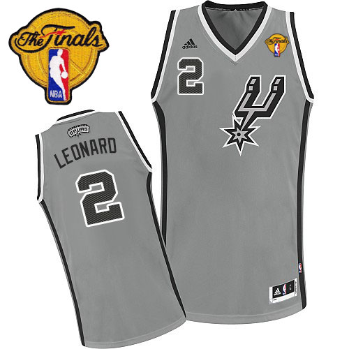 Kawhi Leonard Swingman In Silver Grey Adidas NBA Finals San Antonio Spurs #2 Men's Alternate Jersey - Click Image to Close