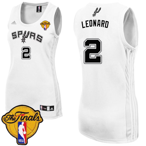 Kawhi Leonard Authentic In White Adidas NBA Finals San Antonio Spurs #2 Women's Home Jersey