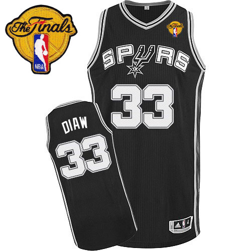 Boris Diaw Authentic In Black Adidas NBA Finals San Antonio Spurs #33 Men's Road Jersey - Click Image to Close