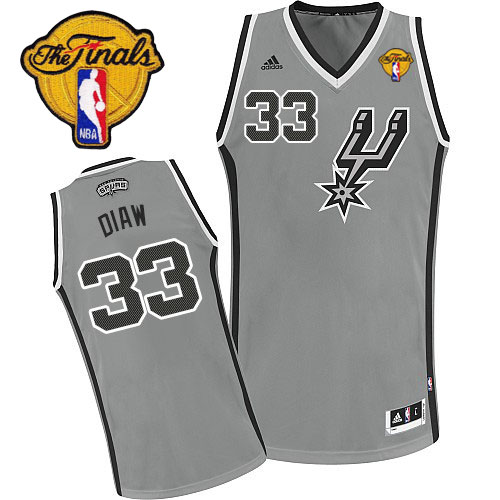 Boris Diaw Swingman In Silver Grey Adidas NBA Finals San Antonio Spurs #33 Men's Alternate Jersey