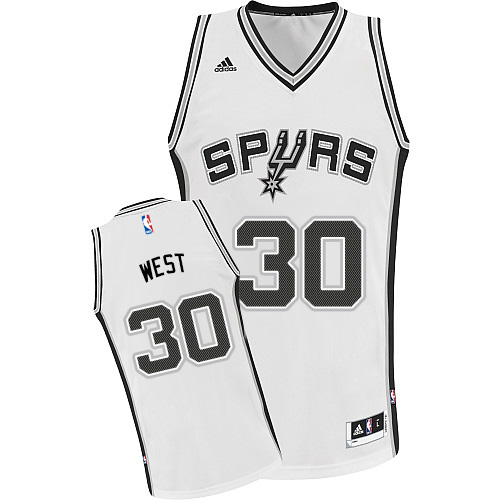 David West Swingman In White Adidas NBA San Antonio Spurs #30 Men's Home Jersey - Click Image to Close