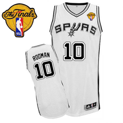 Dennis Rodman Authentic In White Adidas NBA Finals San Antonio Spurs #10 Men's Home Jersey