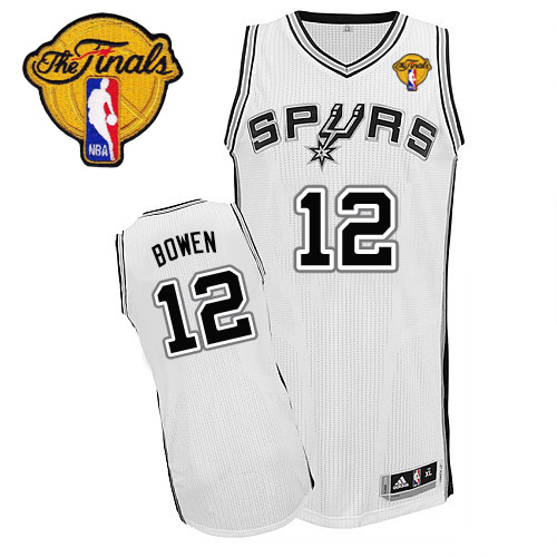 Bruce Bowen Authentic In White Adidas NBA Finals San Antonio Spurs #12 Men's Home Jersey - Click Image to Close