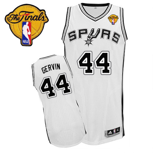 George Gervin Authentic In White Adidas NBA Finals San Antonio Spurs #44 Men's Home Jersey