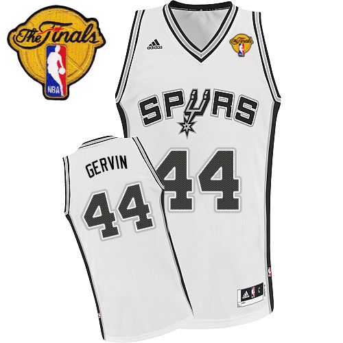 George Gervin Swingman In White Adidas NBA Finals San Antonio Spurs #44 Men's Home Jersey - Click Image to Close