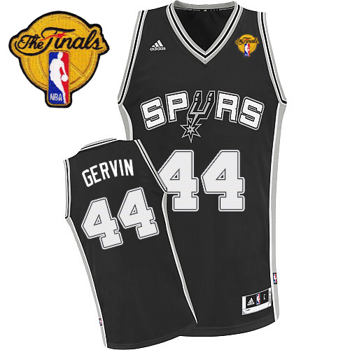 George Gervin Swingman In Black Adidas NBA Finals San Antonio Spurs #44 Men's Road Jersey