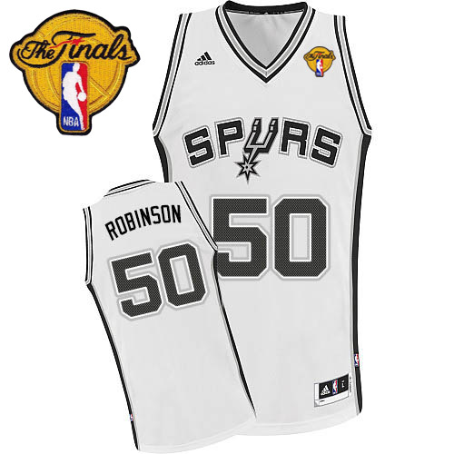 David Robinson Swingman In White Adidas NBA Finals San Antonio Spurs #50 Men's Home Jersey