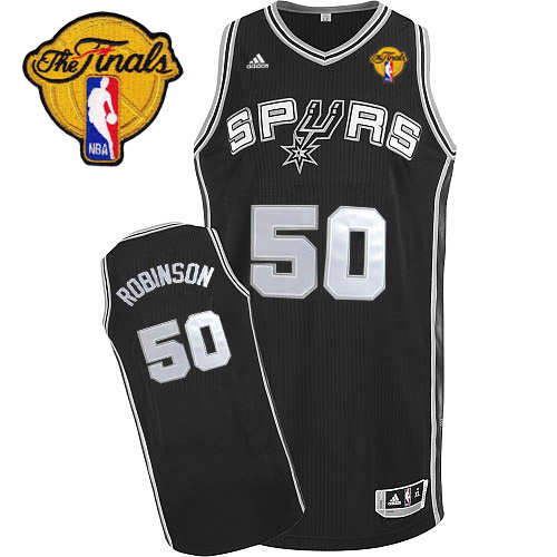 David Robinson Swingman In Black Adidas NBA Finals San Antonio Spurs #50 Men's Road Jersey