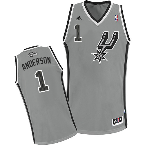 Kyle Anderson Swingman In Silver Grey Adidas NBA San Antonio Spurs #1 Men's Alternate Jersey
