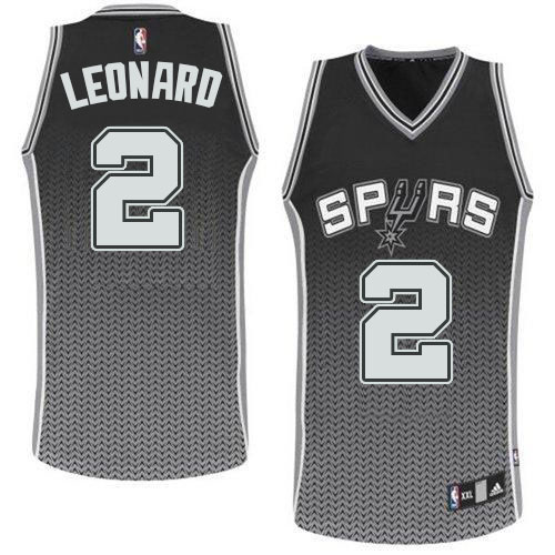 Kawhi Leonard Authentic In Black Adidas NBA San Antonio Spurs Resonate Fashion #2 Men's Jersey - Click Image to Close
