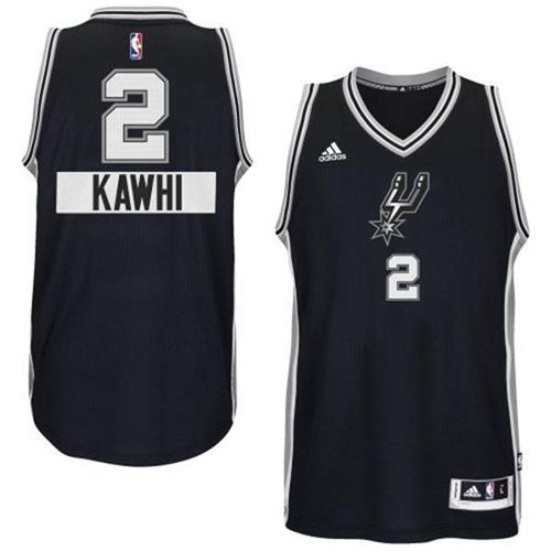 Kawhi Leonard Authentic In Black Adidas NBA San Antonio Spurs 2014-15 Christmas Day #2 Men's Jersey - Click Image to Close