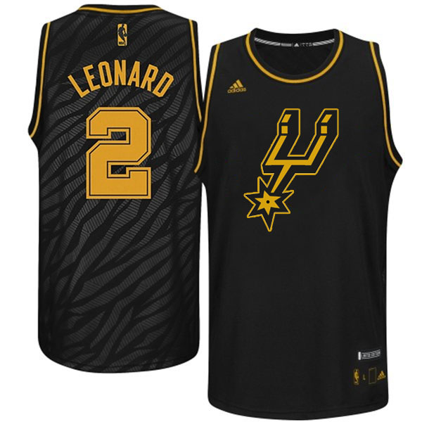 Kawhi Leonard Authentic In Black Adidas NBA San Antonio Spurs Precious Metals Fashion #2 Men's Jersey - Click Image to Close