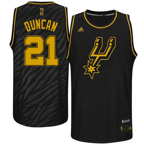 Tim Duncan Swingman In Black Adidas NBA San Antonio Spurs Precious Metals Fashion #21 Men's Jersey - Click Image to Close