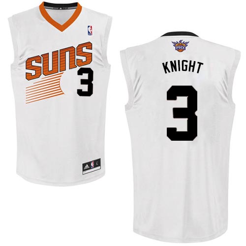 Brandon Knight Authentic In White Adidas NBA Phoenix Suns #3 Men's Home Jersey