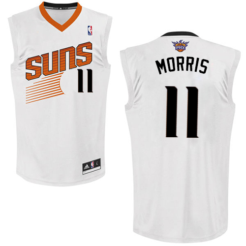Markieff Morris Authentic In White Adidas NBA Phoenix Suns #11 Men's Home Jersey