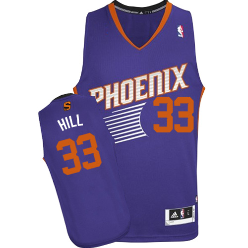 Grant Hill Authentic In Purple Adidas NBA Phoenix Suns #33 Men's Road Jersey - Click Image to Close