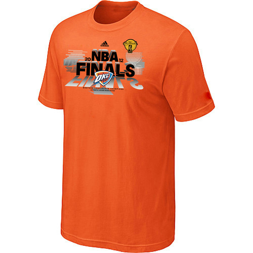 Oklahoma City Thunder Adidas Official Locker Room 2012 Western Conference Champions T-Shirt - Orange - Click Image to Close