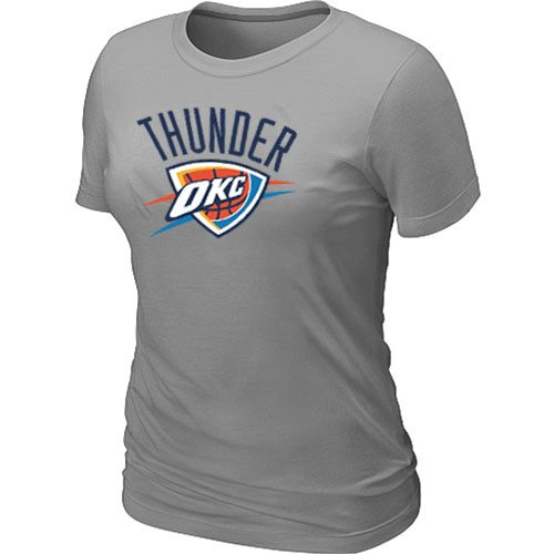 Oklahoma City Thunder Big & Tall Women's Primary Logo T-Shirt - Light Grey - Click Image to Close