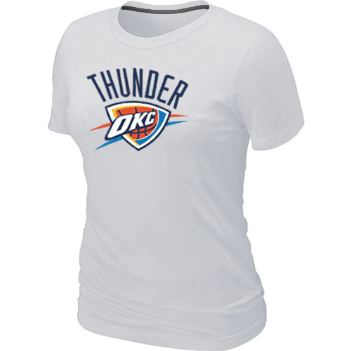 Oklahoma City Thunder Big & Tall Women's Primary Logo T-Shirt - White - Click Image to Close