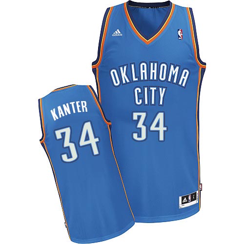 Enes Kanter Swingman In Royal Blue Adidas NBA Oklahoma City Thunder #34 Men's Road Jersey