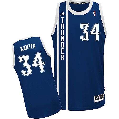 Enes Kanter Swingman In Navy Blue Adidas NBA Oklahoma City Thunder #34 Men's Alternate Jersey