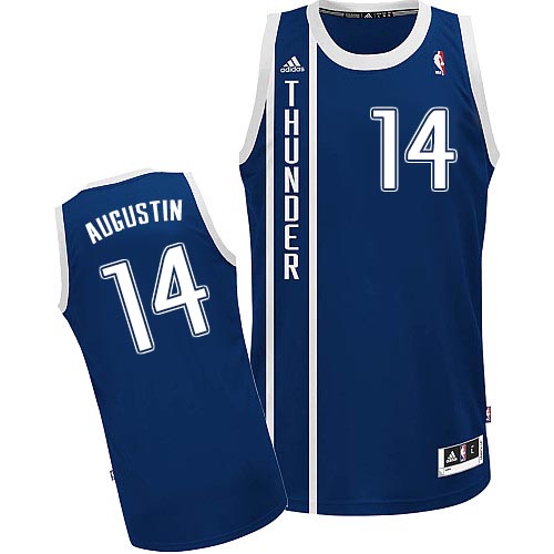 D.J. Augustin Swingman In Navy Blue Adidas NBA Oklahoma City Thunder #14 Men's Alternate Jersey - Click Image to Close