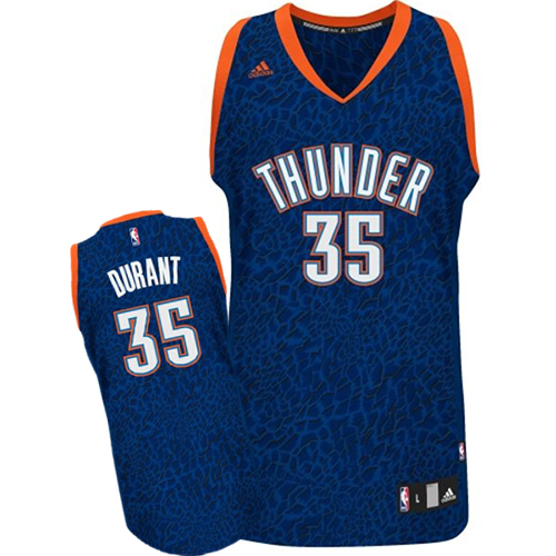 Kevin Durant Authentic In Blue Adidas NBA Oklahoma City Thunder Crazy Light #35 Men's Jersey