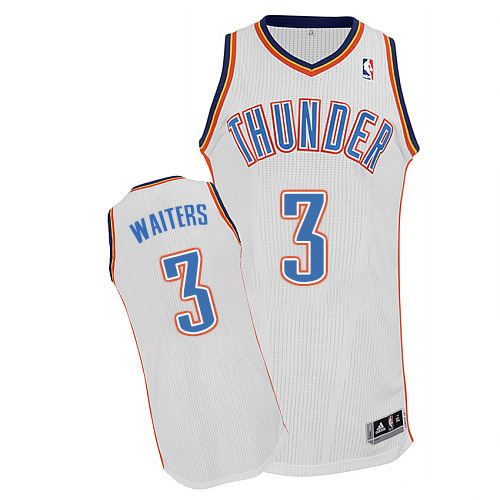 Dion Waiters Authentic In White Adidas NBA Oklahoma City Thunder #3 Men's Home Jersey - Click Image to Close