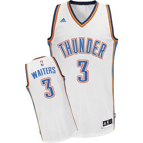 Dion Waiters Swingman In White Adidas NBA Oklahoma City Thunder #3 Men's Home Jersey