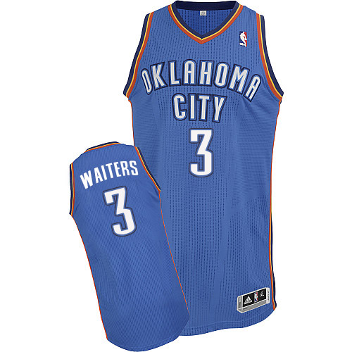 Dion Waiters Authentic In Royal Blue Adidas NBA Oklahoma City Thunder #3 Men's Road Jersey - Click Image to Close