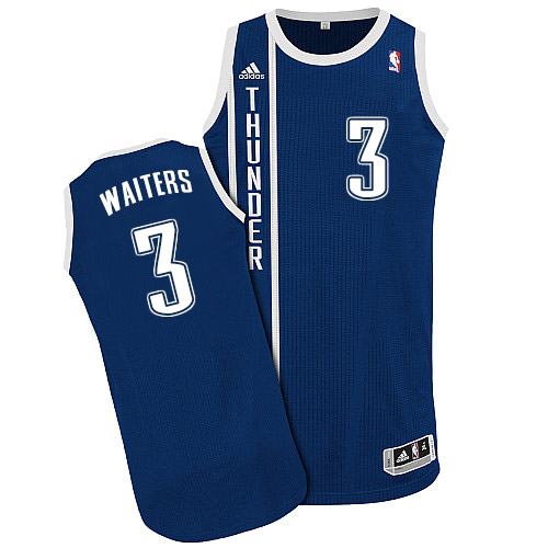 Dion Waiters Authentic In Navy Blue Adidas NBA Oklahoma City Thunder #3 Men's Alternate Jersey - Click Image to Close