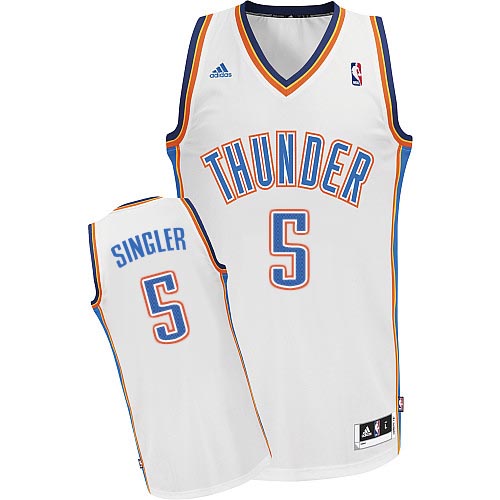 Kyle Singler Swingman In White Adidas NBA Oklahoma City Thunder #5 Men's Home Jersey