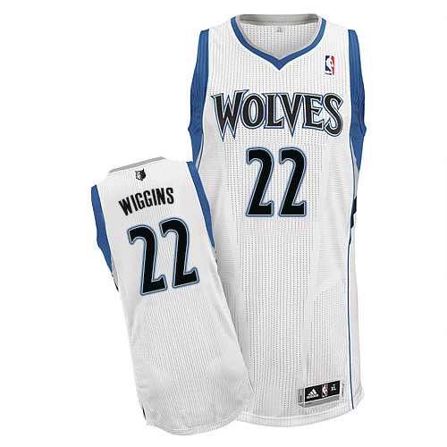 Andrew Wiggins Authentic In White Adidas NBA Minnesota Timberwolves #22 Men's Home Jersey - Click Image to Close