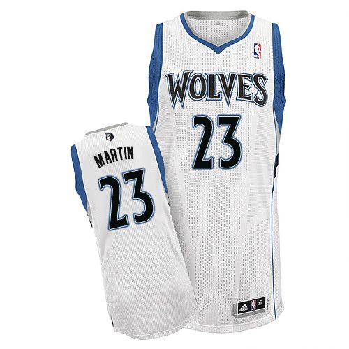 Kevin Martin Authentic In White Adidas NBA Minnesota Timberwolves #23 Men's Home Jersey