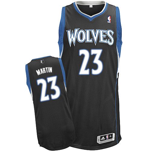 Kevin Martin Authentic In Black Adidas NBA Minnesota Timberwolves #23 Men's Alternate Jersey - Click Image to Close
