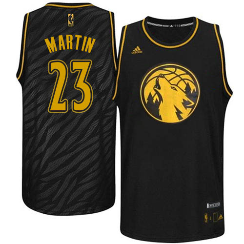 Kevin Martin Authentic In Black Adidas NBA Minnesota Timberwolves Precious Metals Fashion #23 Men's Jersey